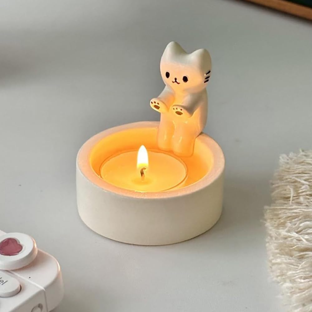 Amazon.co.jp: Equivira キャットキャンドルホルダー 子猫キャンドル